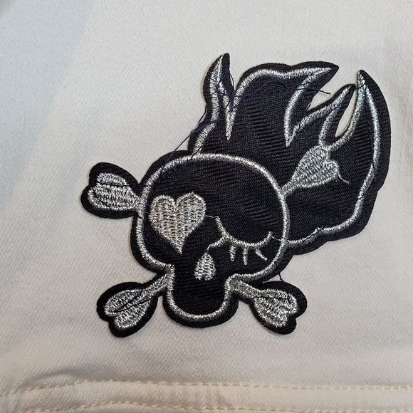 Levis White Denim Jacket Journey Upcycle Patch Band Adult Size Large - Picture 5 of 9